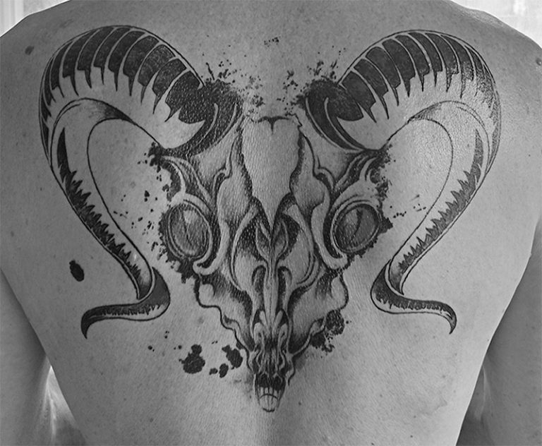 back tattoo capricorn