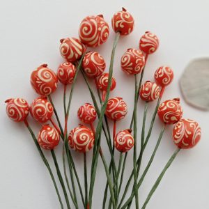 hand painted clay beads