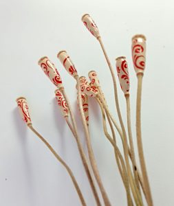 Painted corn poppy seed heads