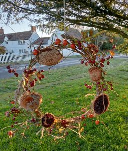 Sunflower Seed Head wreath for birds